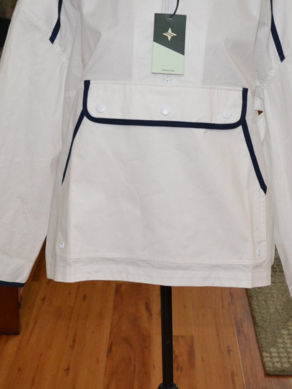 Tuckernuck Tnuck Sport White Navy Water Repellant Nantucket Anorak Jacket, XL - Picture 5 of 13